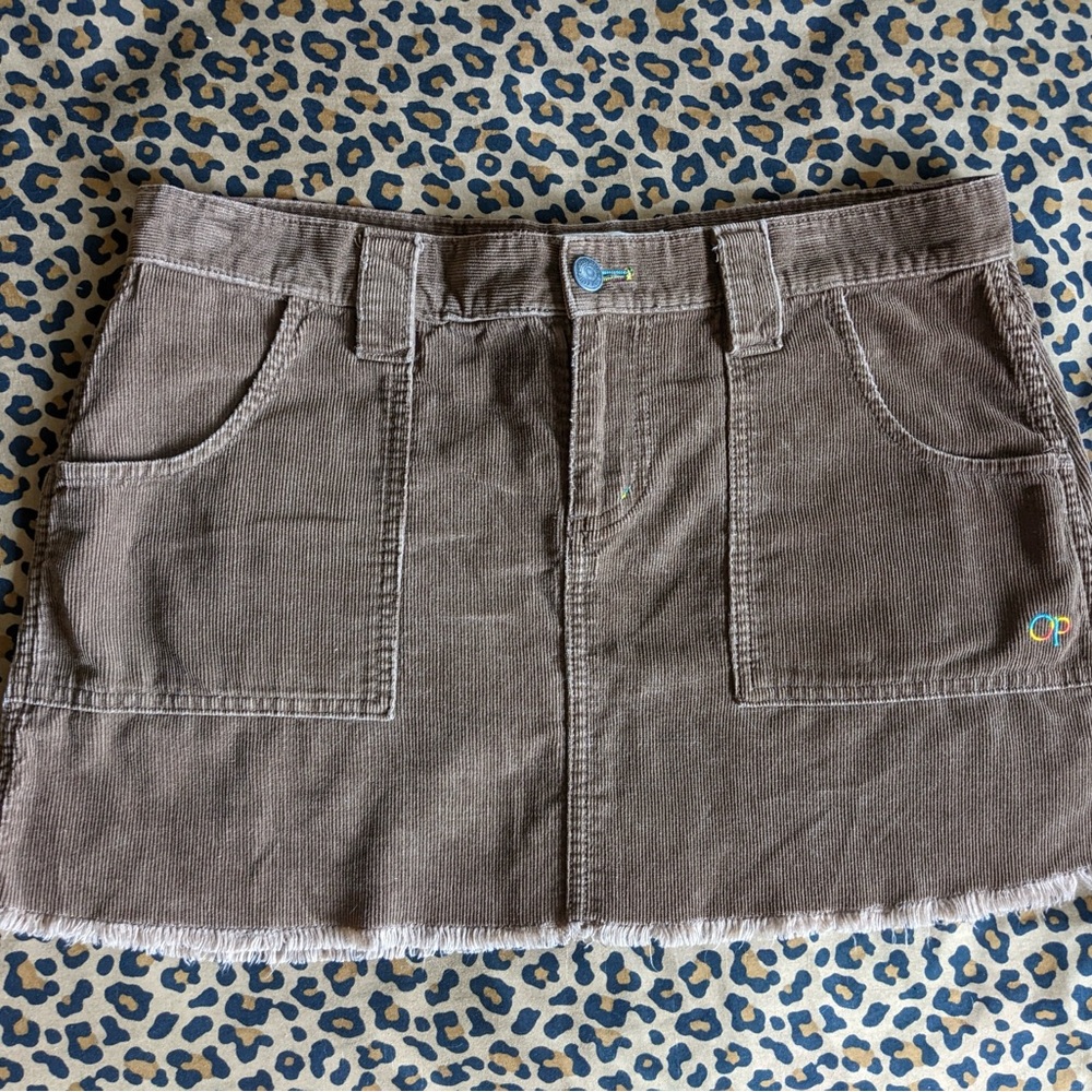 Vintage Ocean Pacific / OP Brown corduroy low rise Mini Skirt, size 6